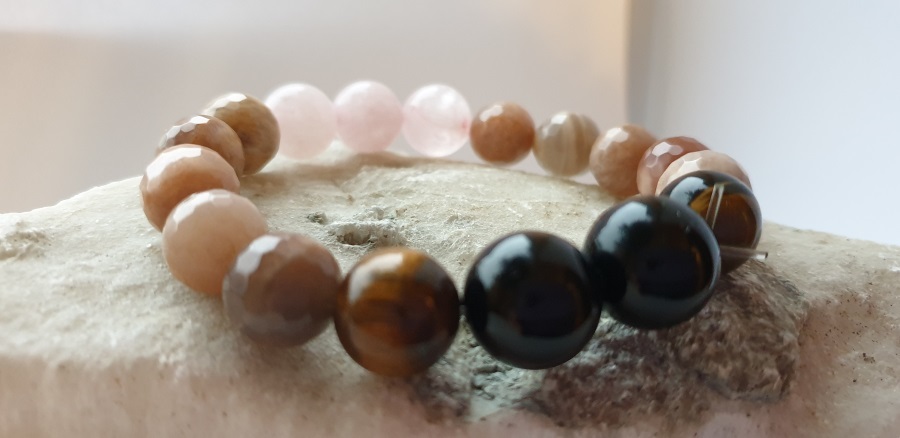 12mm Saules  naturāls akmens, melns ahāts