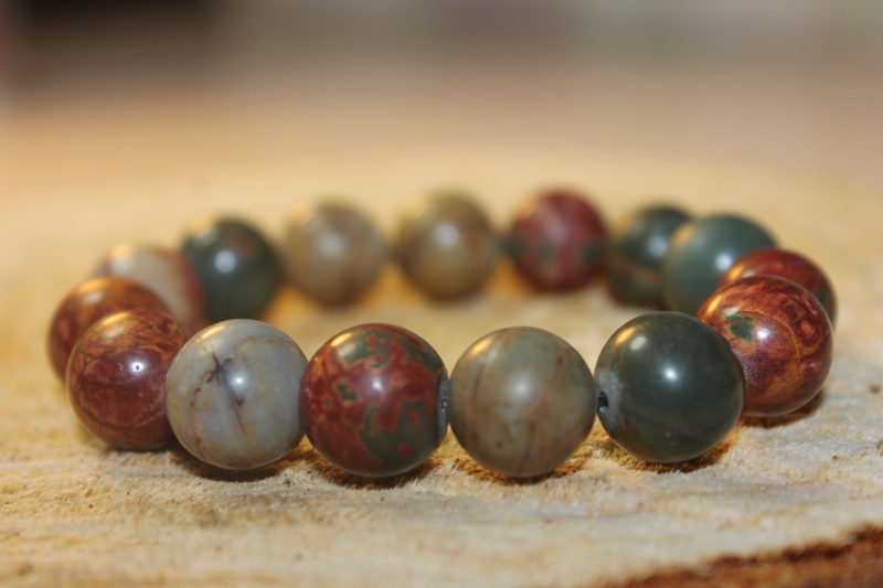 12 mm Rokassprādze naturāls akmens Pikasso