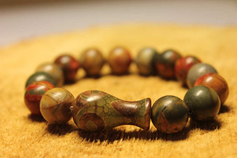 12 mm Rokassprādze naturāls akmens Pikasso